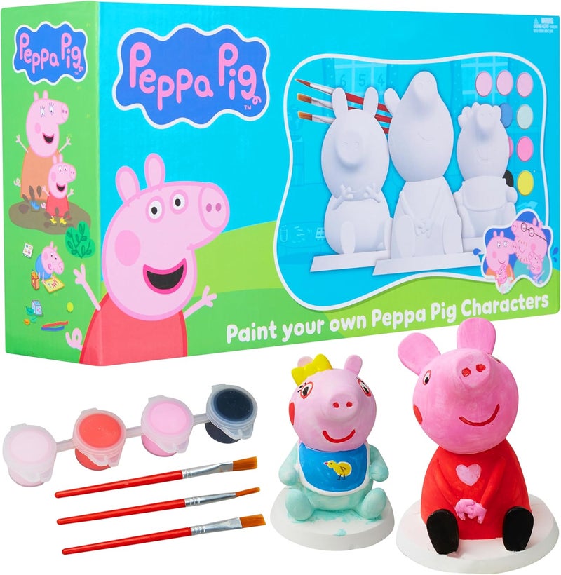 Get Trend Peppa Pig Paint Your Own Figurines Kit, Plaster Painting Set for Kids, Arts and Crafts for Girls, DIY Craft Kit, Gifts for Girls (Multi Peppa Pig) - Image 1